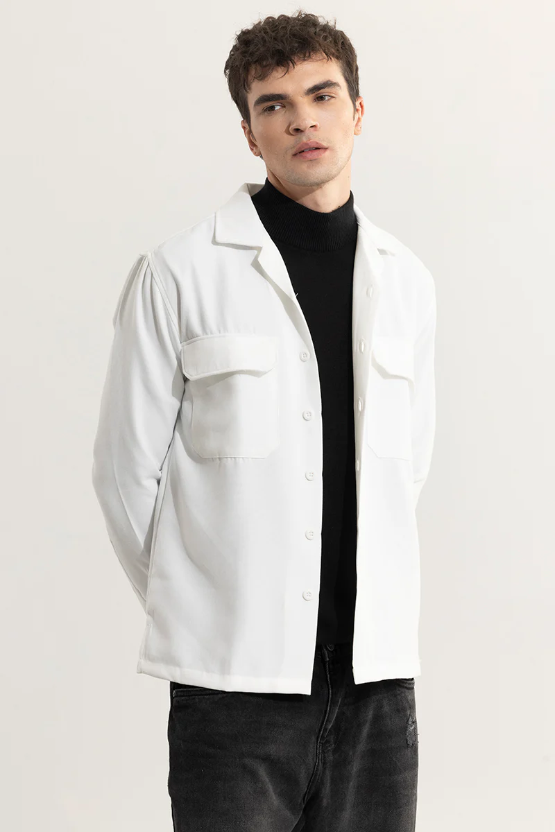 Chenille White Overshirt 5 Chenille White Overshirt