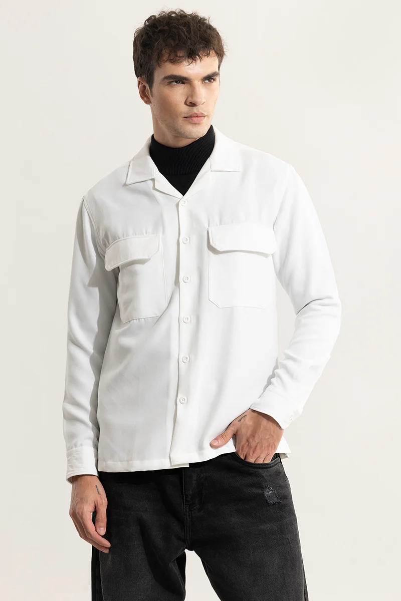 Chenille White Overshirt 6 Chenille White Overshirt