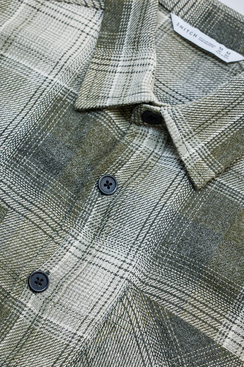 Green Double Pocket Flannel Overshirt 2 Green Double Pocket Flannel Overshirt