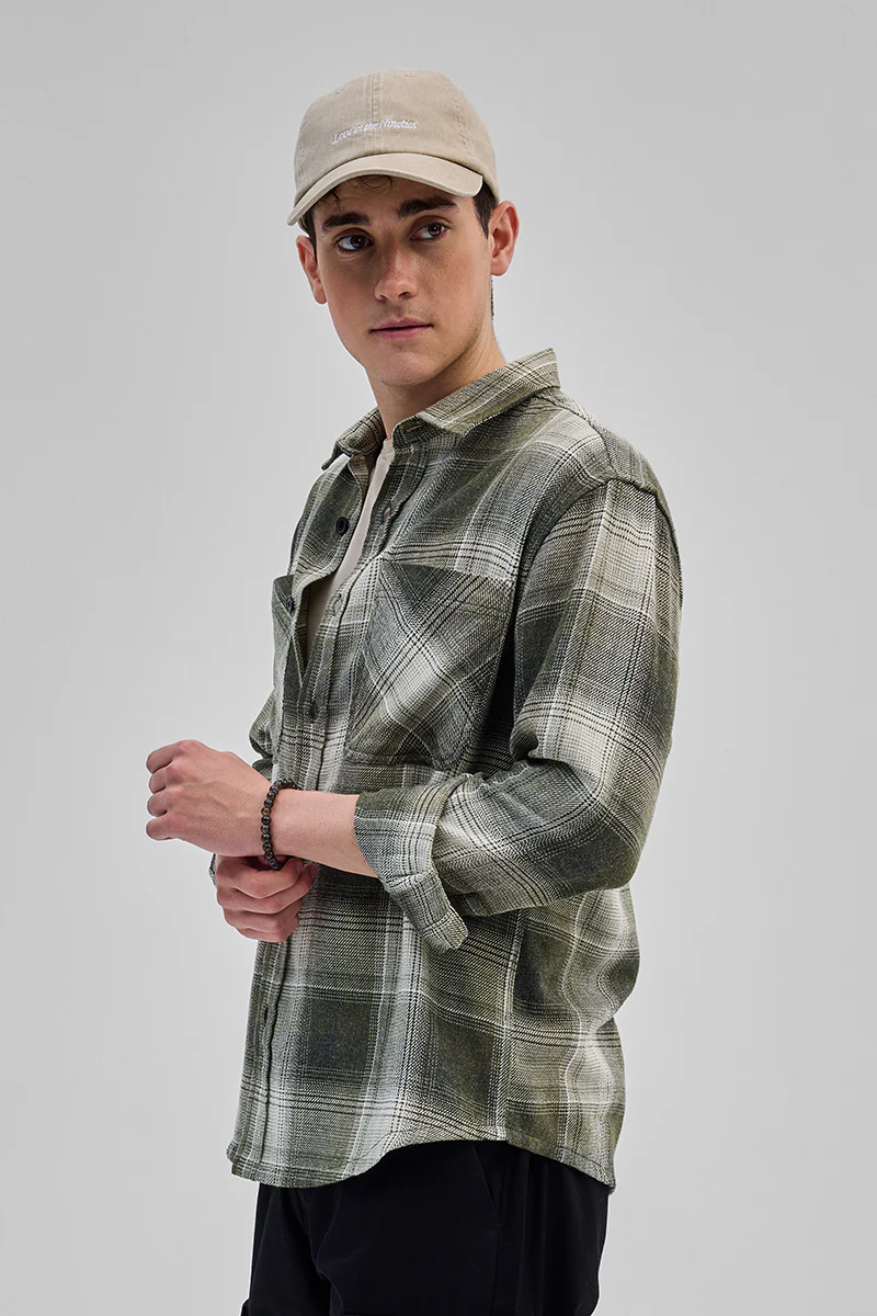 Green Double Pocket Flannel Overshirt 5 Green Double Pocket Flannel Overshirt