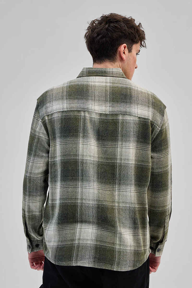 Green Double Pocket Flannel Overshirt 7 Green Double Pocket Flannel Overshirt