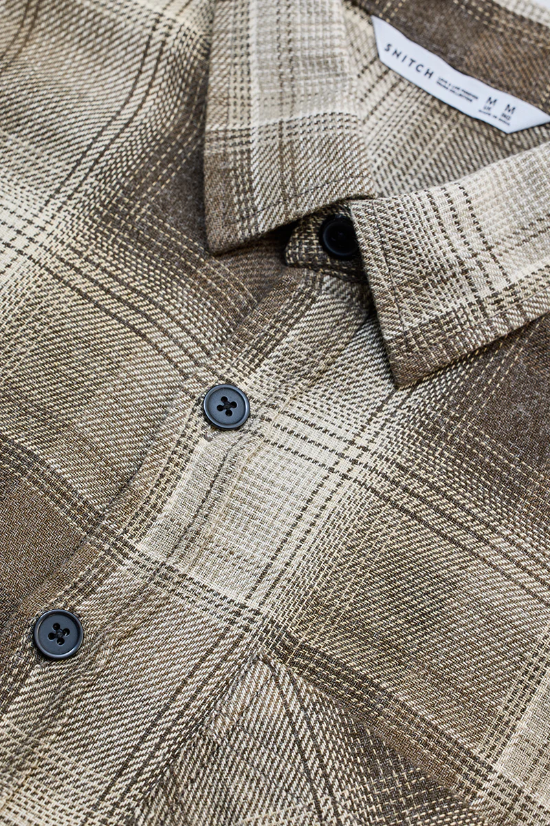 Brown Double Pocket Flannel Overshirt