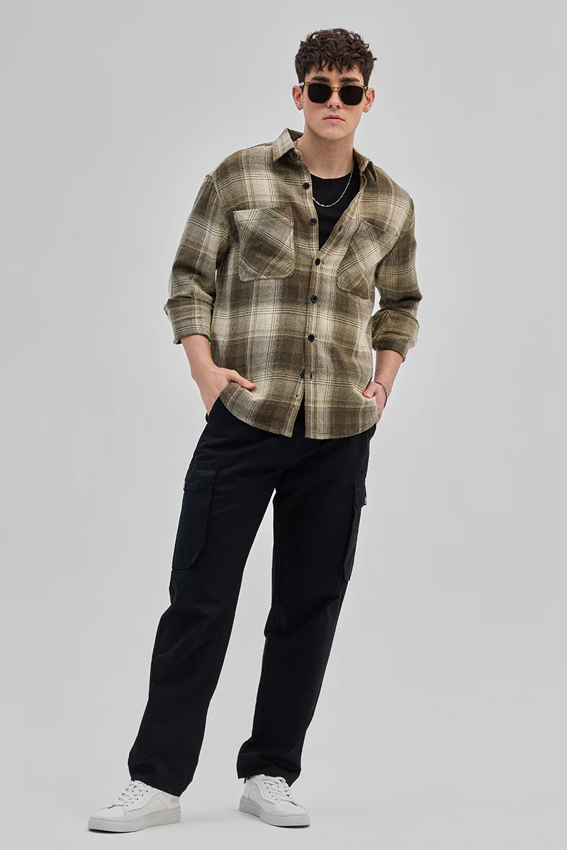 Brown Double Pocket Flannel Overshirt