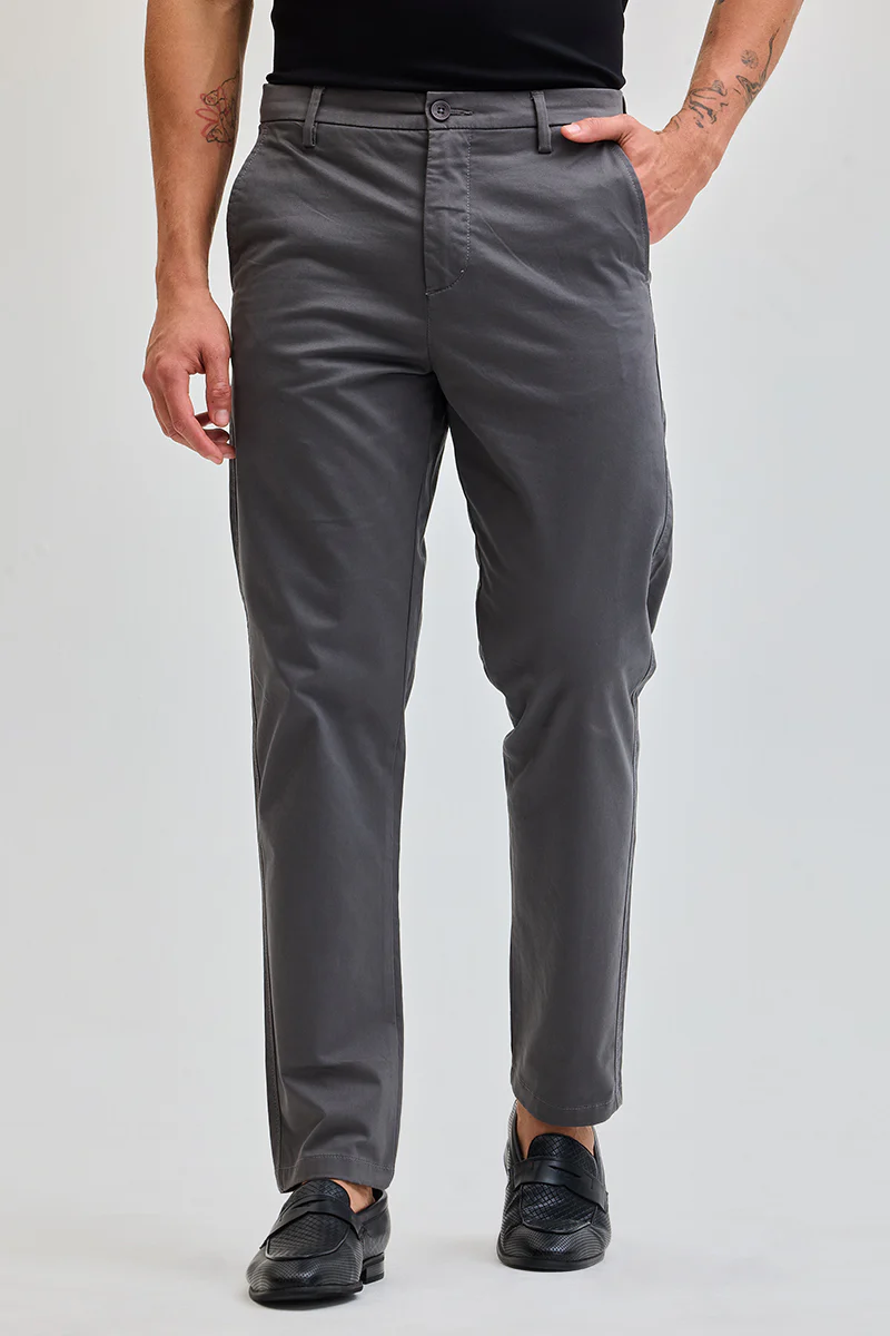 Dark Grey Slim Fit Trousers 4 Dark Grey Slim Fit Trousers