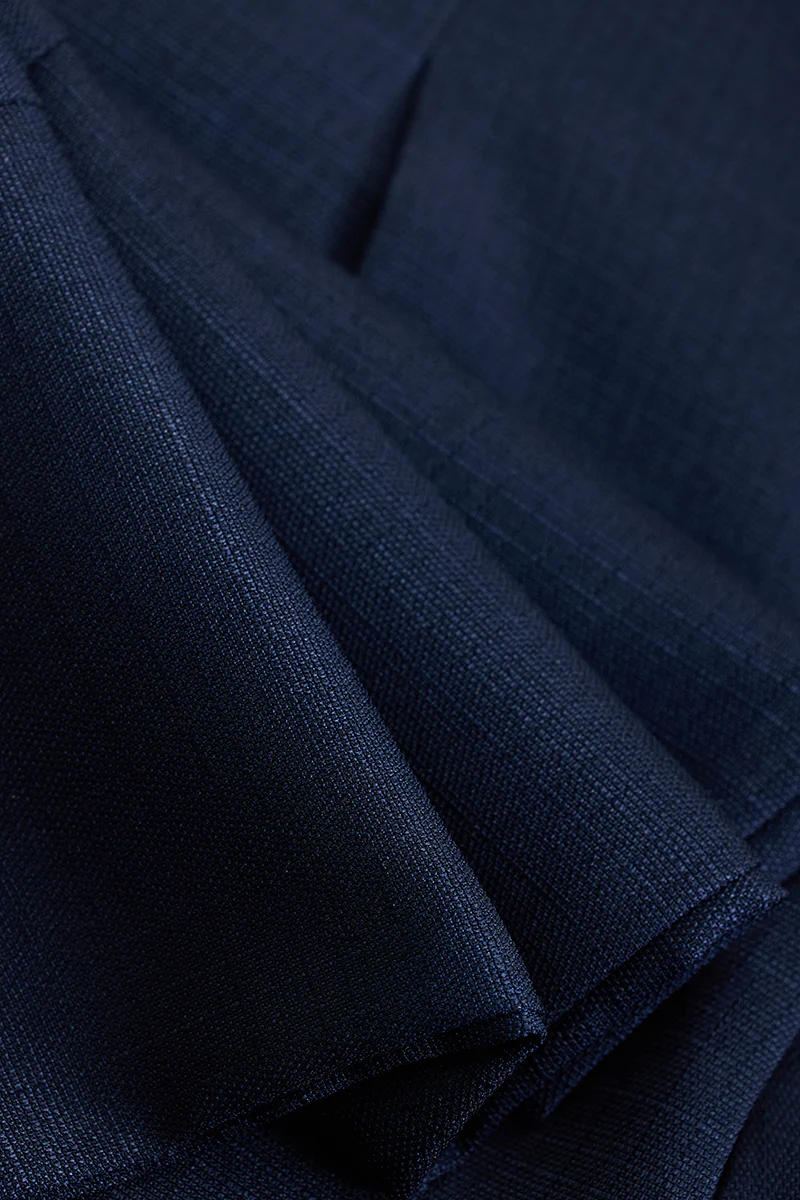 Navy Self-Design Slim Fit Trousers 9 Navy Self-Design Slim Fit Trousers