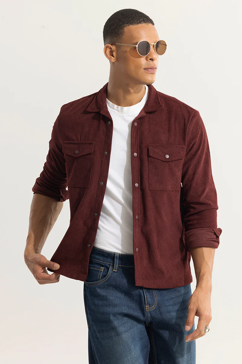 Cord Couture Maroon Overshirt 4 Cord Couture Maroon Overshirt