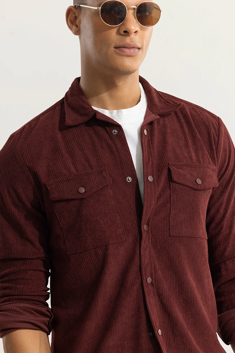 Cord Couture Maroon Overshirt 5 Cord Couture Maroon Overshirt
