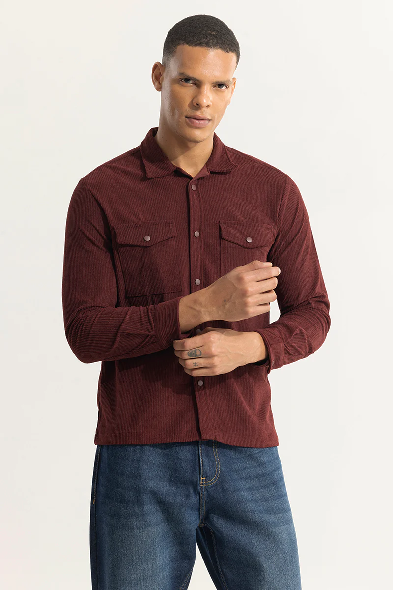 Cord Couture Maroon Overshirt 6 Cord Couture Maroon Overshirt