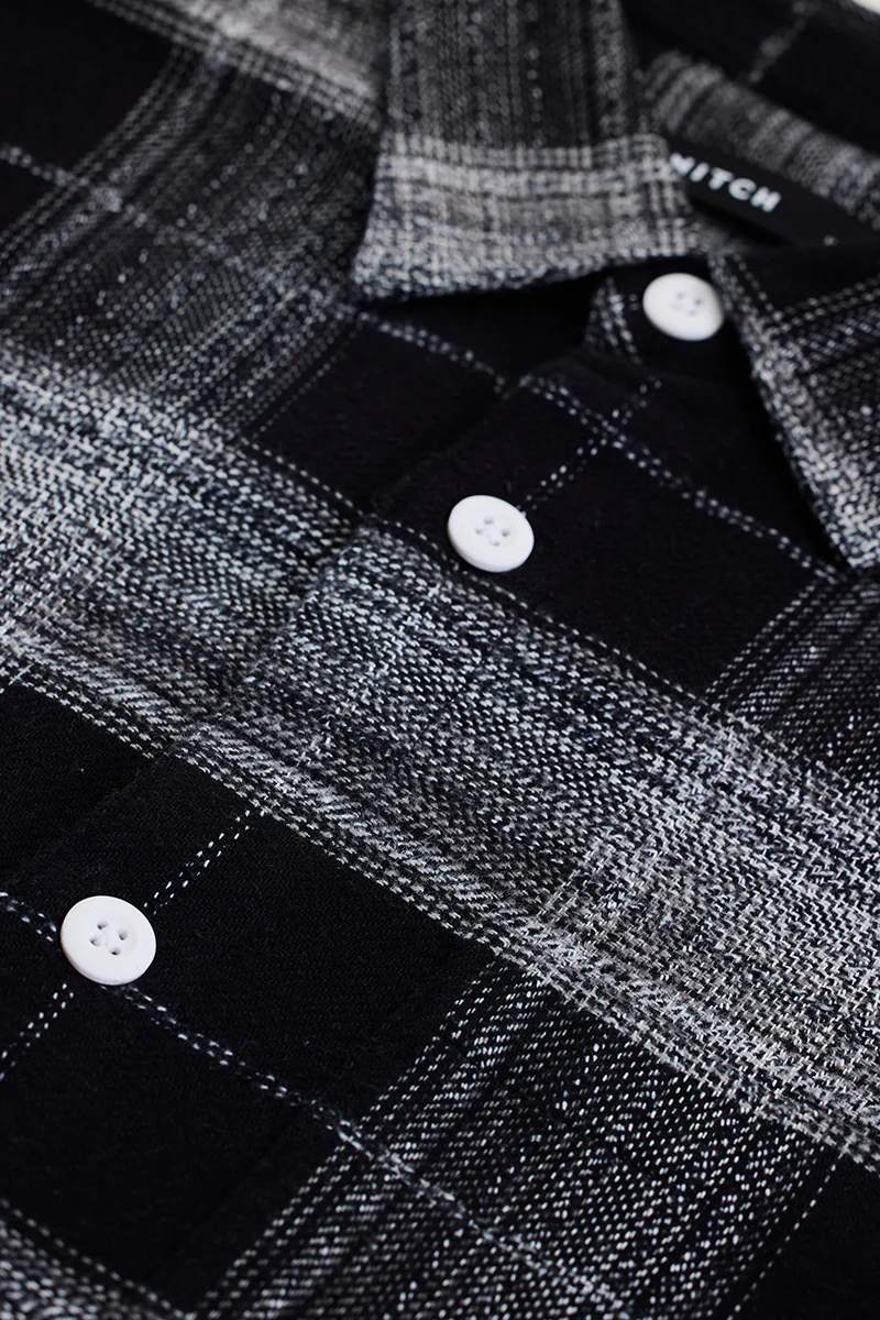 Black Flannel Relaxed Fit Overshirt