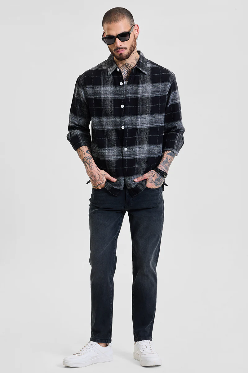Black Flannel Relaxed Fit Overshirt 6 Black Flannel Relaxed Fit Overshirt