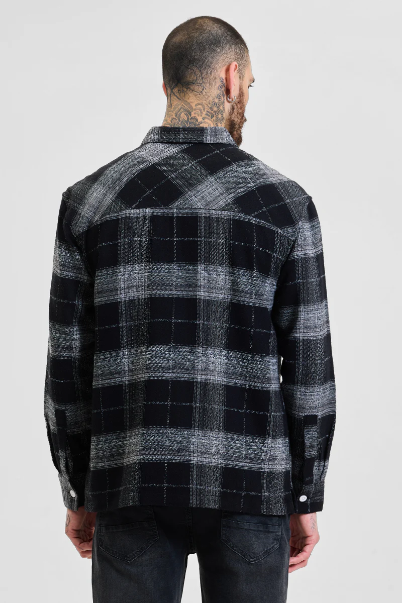 Black Flannel Relaxed Fit Overshirt 8 Black Flannel Relaxed Fit Overshirt