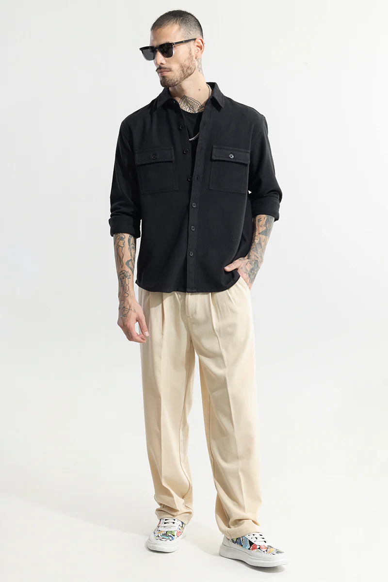 Overflap Black Overshirt 3 Overflap Black Overshirt