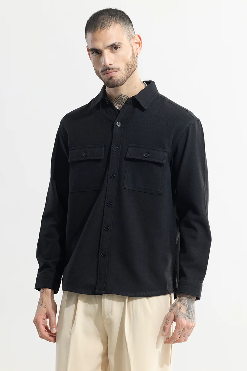 Overflap Black Overshirt 5 Overflap Black Overshirt