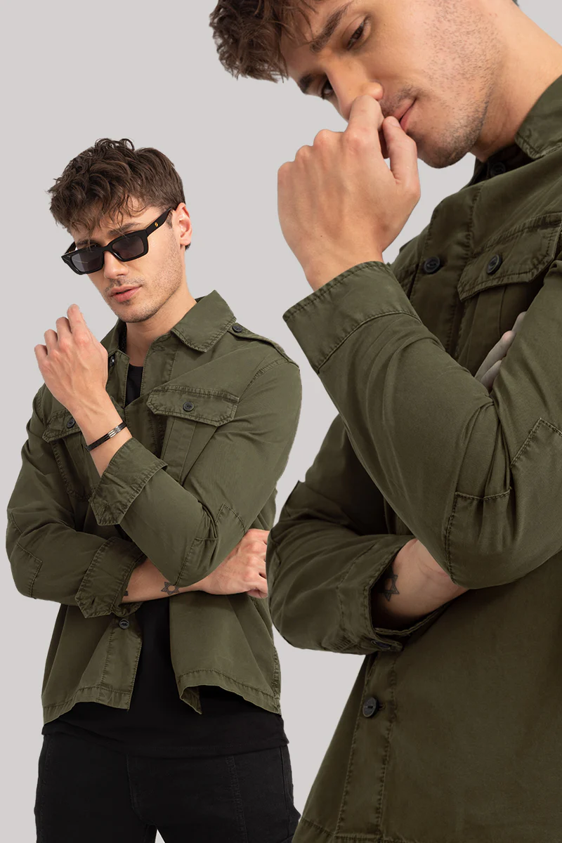 WingFlap Olive Overshirt