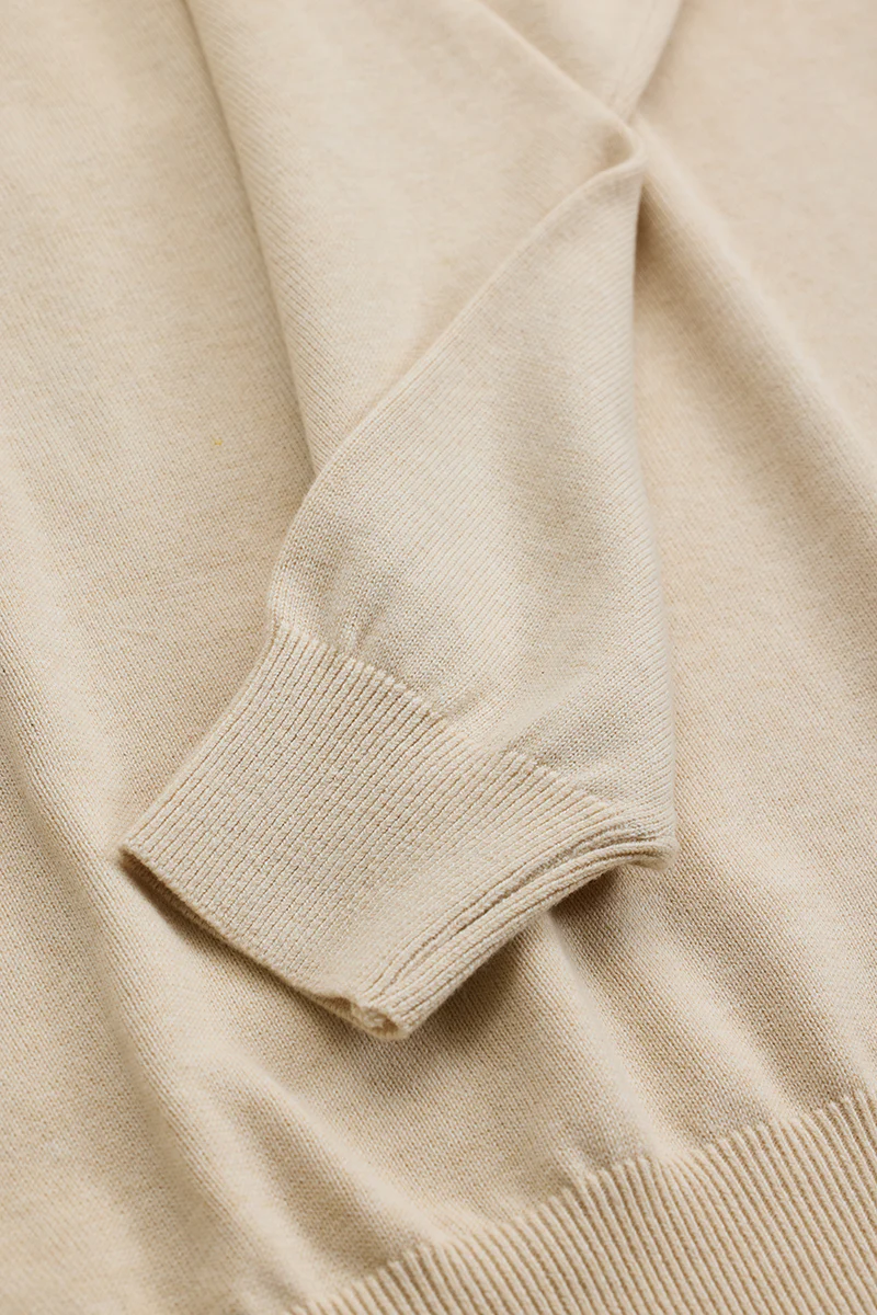 Beige Solid Slim Fit Sweater 9 Beige Solid Slim Fit Sweater