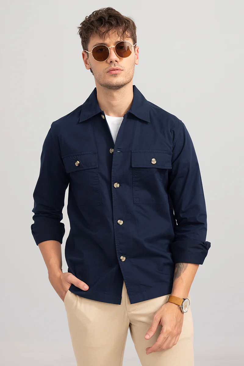 Overflap Navy Overshirt