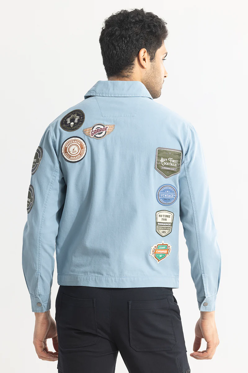 Applique Artistry Blue Overshirt 7 Applique Artistry Blue Overshirt