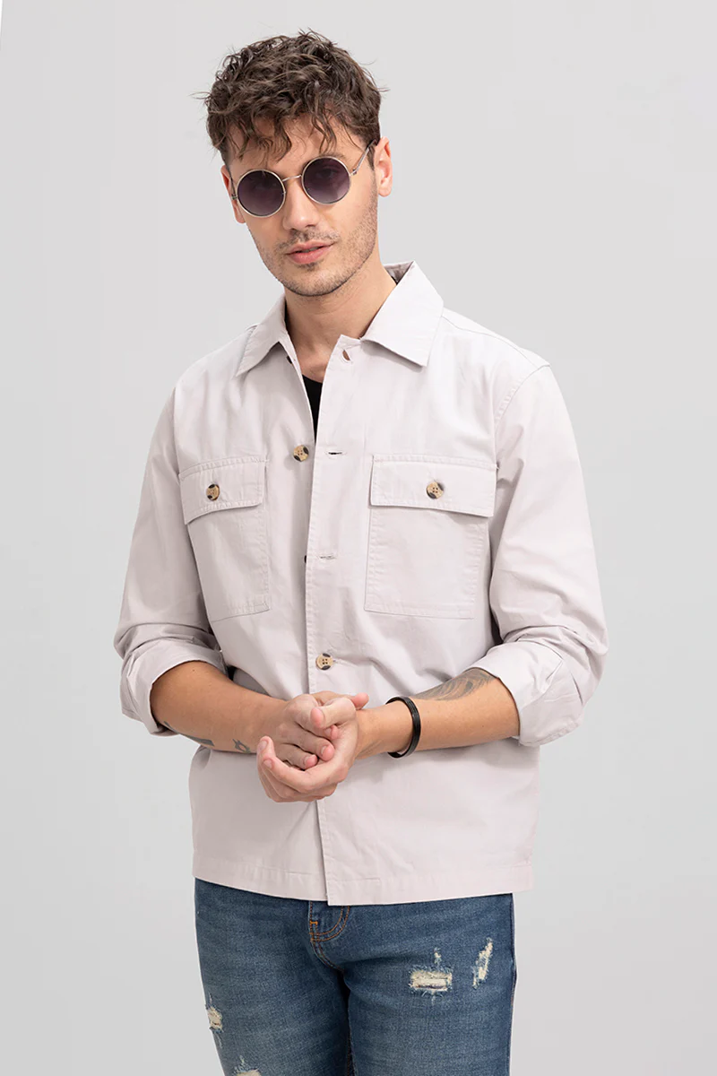 Overflap Light Grey Overshirt