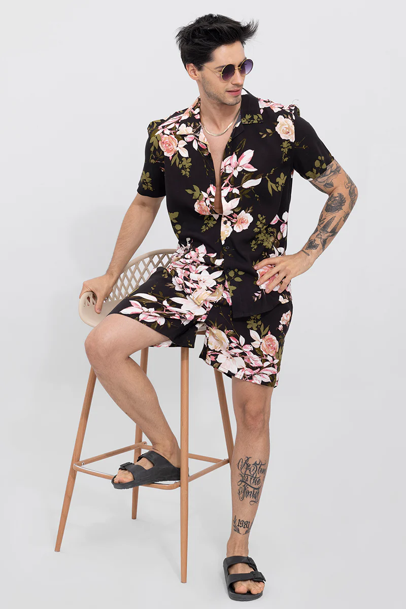 Aesthetic Rose Black Co-Ords