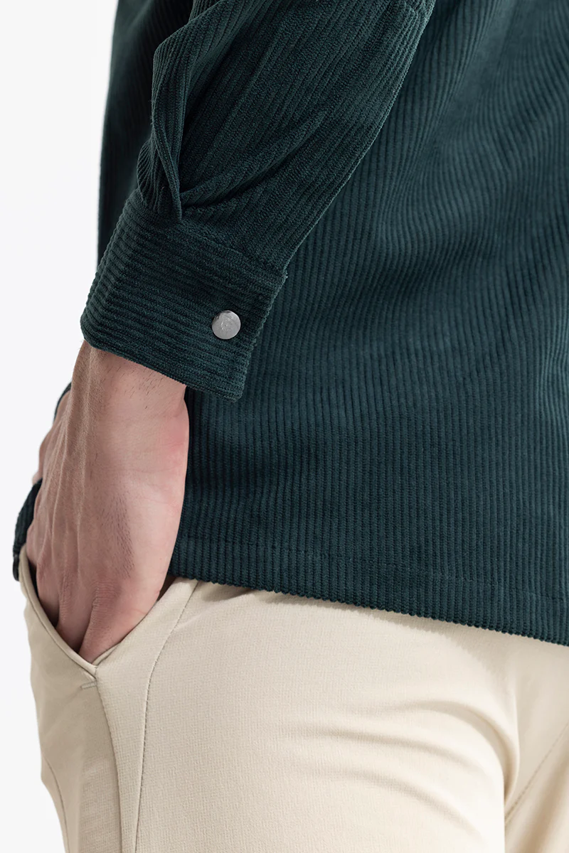 Jezzi Teal Green Corduroy Overshirt 5 Jezzi Teal Green Corduroy Overshirt