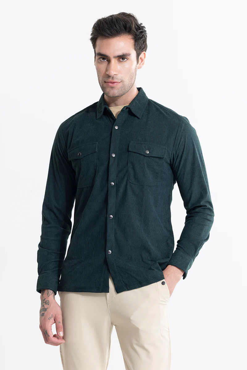 Jezzi Teal Green Corduroy Overshirt 6 Jezzi Teal Green Corduroy Overshirt