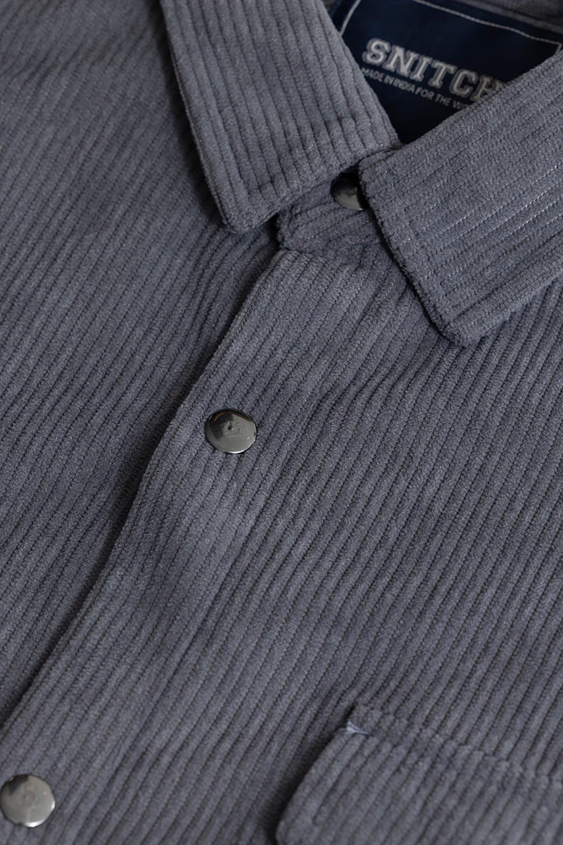 Jezzi Teal Dark Grey Corduroy Overshirt 2 Jezzi Teal Dark Grey Corduroy Overshirt