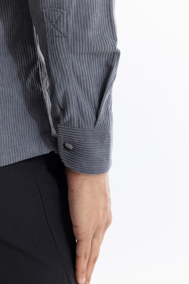 Jezzi Teal Dark Grey Corduroy Overshirt 5 Jezzi Teal Dark Grey Corduroy Overshirt