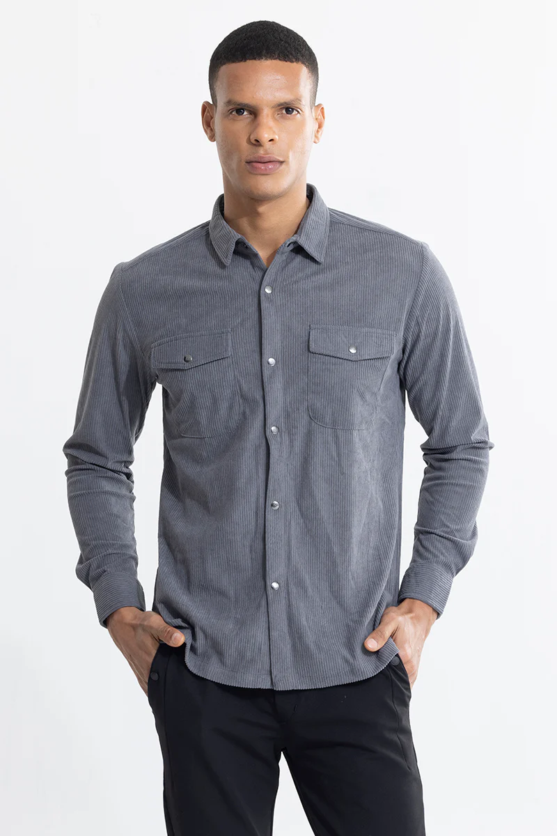 Jezzi Teal Dark Grey Corduroy Overshirt 6 Jezzi Teal Dark Grey Corduroy Overshirt