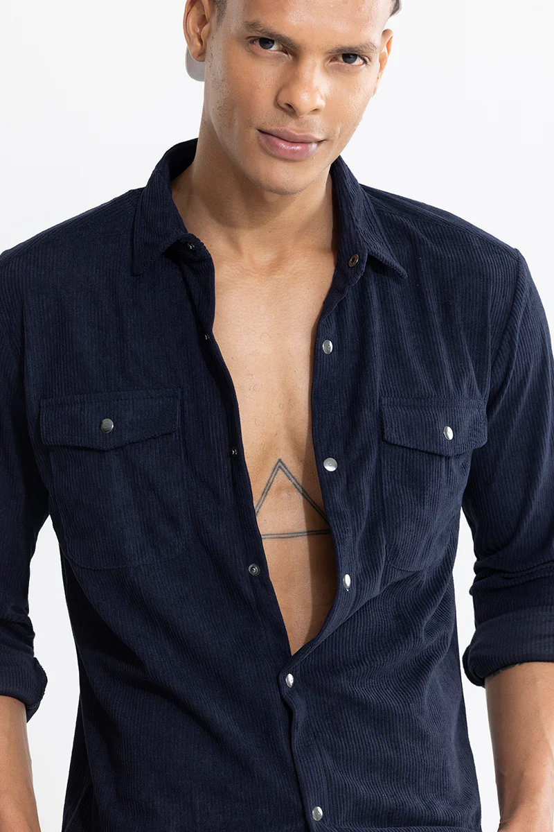 Jezzi Navy Corduroy Overshirt 6 Jezzi Navy Corduroy Overshirt