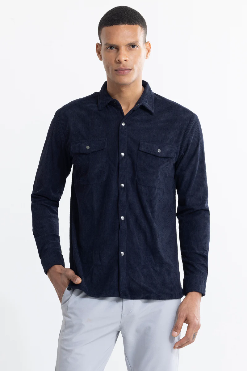 Jezzi Navy Corduroy Overshirt 8 Jezzi Navy Corduroy Overshirt