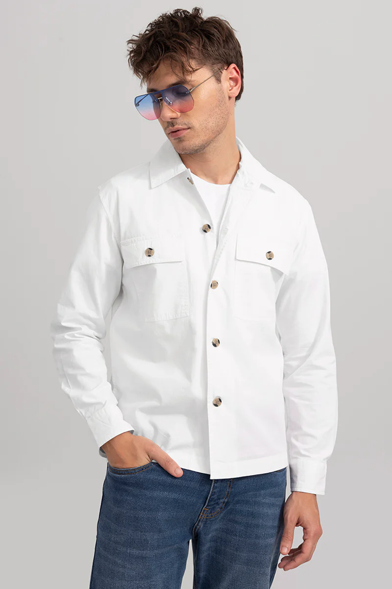 Overflap White Overshirt