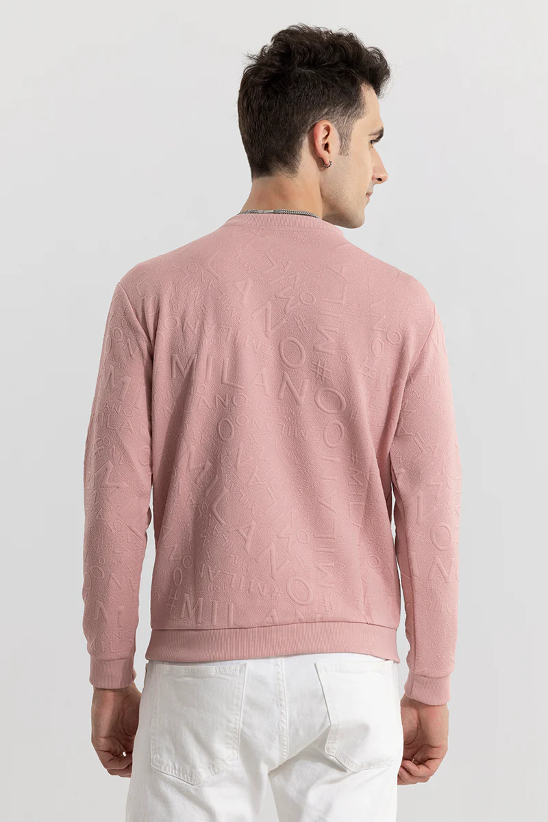 Embossed Words Pink Sweatshirt 6 Embossed Words Pink Sweatshirt