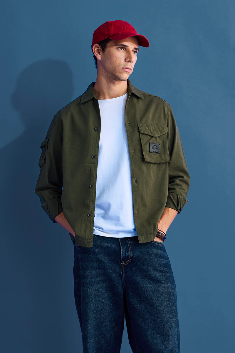 Roxie Olive Overshirt