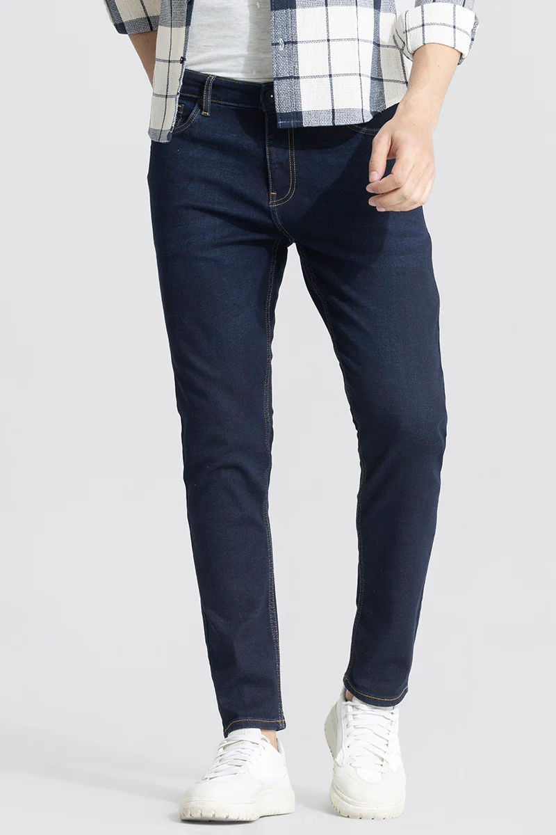 Asmodeus Denim Blue Skinny Fit Jeans 4 Asmodeus Denim Blue Skinny Fit Jeans