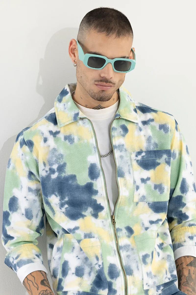 Colour Burst Green Overshirt 4 Colour Burst Green Overshirt