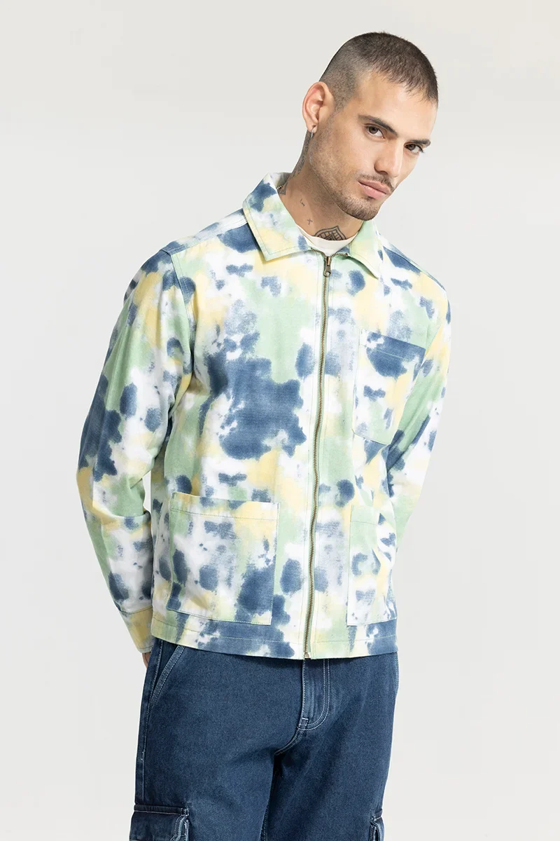 Colour Burst Green Overshirt 5 Colour Burst Green Overshirt