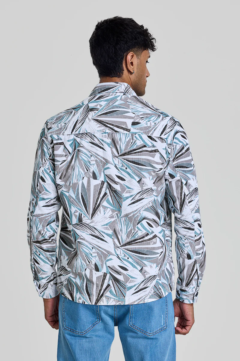 White Abstract Corduroy Overshirt 7 White Abstract Corduroy Overshirt