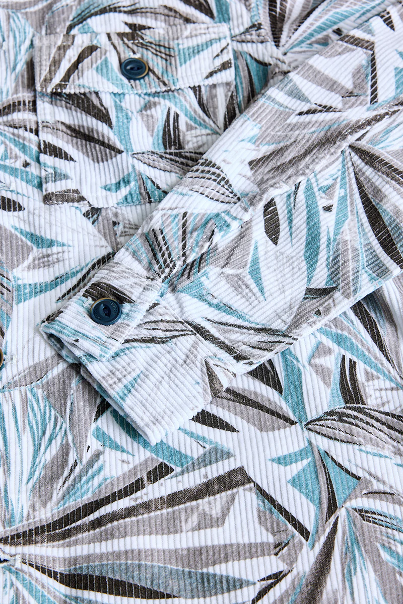 White Abstract Corduroy Overshirt 8 White Abstract Corduroy Overshirt