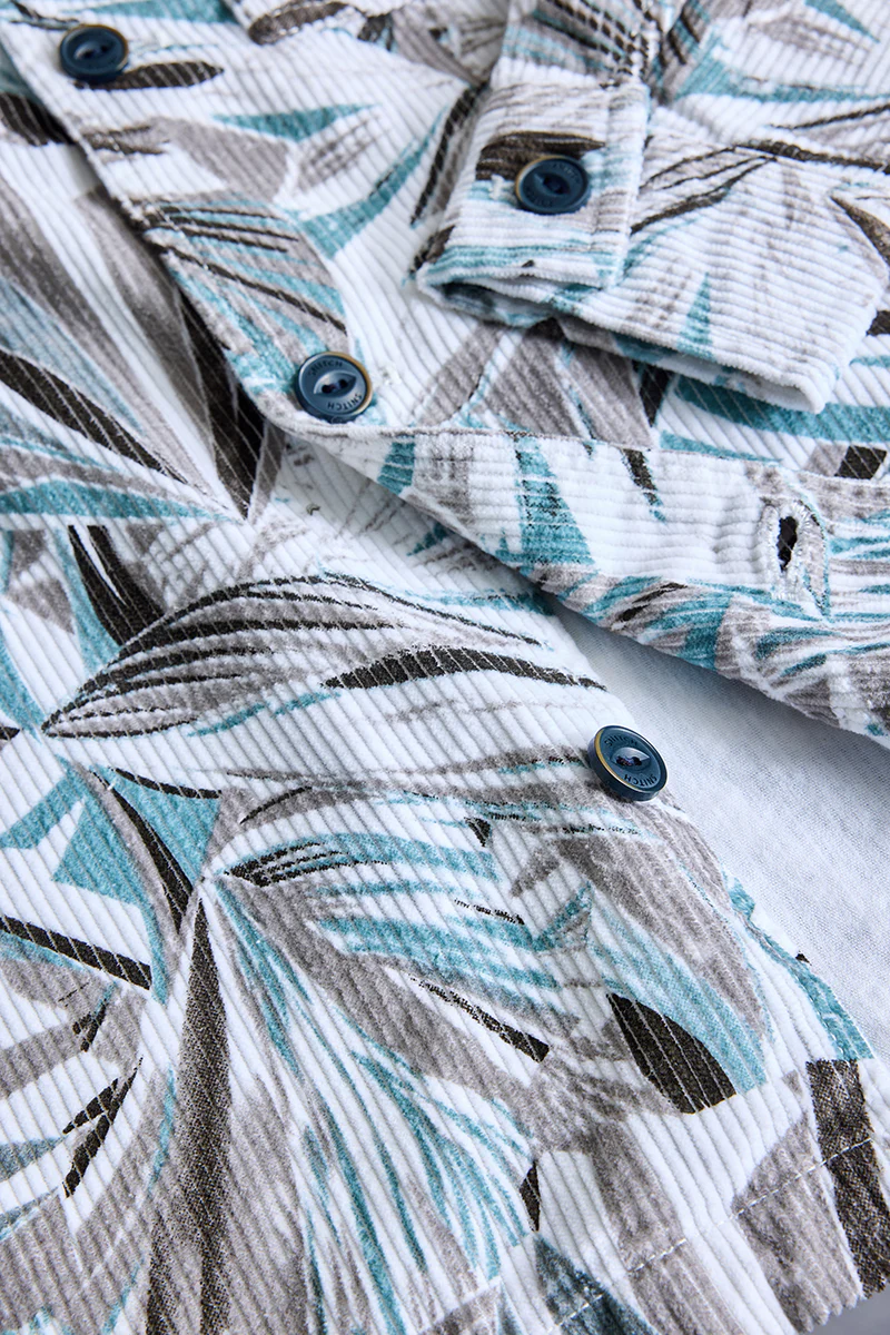 White Abstract Corduroy Overshirt 9 White Abstract Corduroy Overshirt