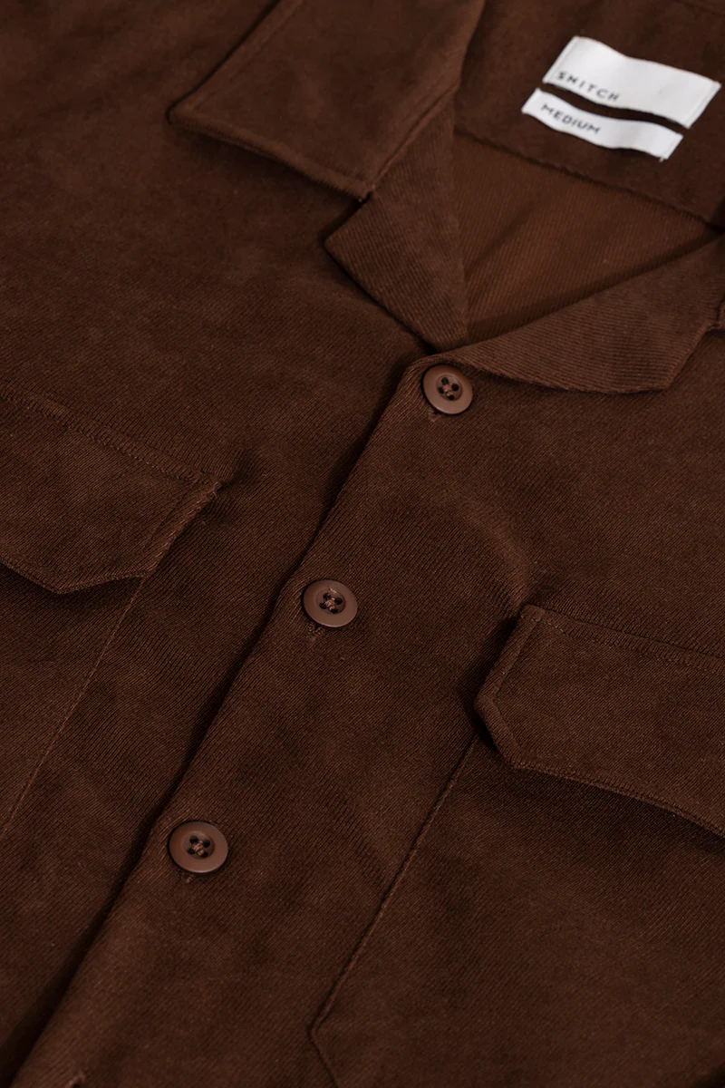 Chenille Brown Overshirt