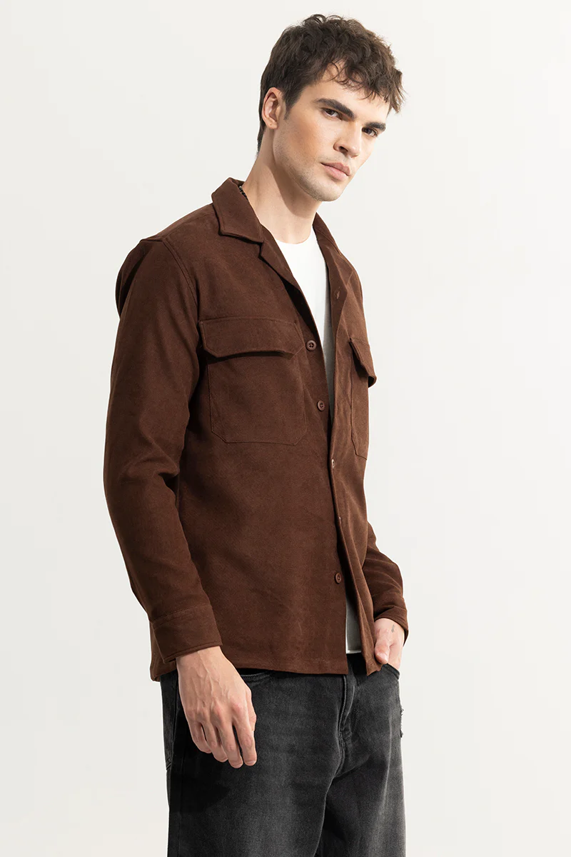 Chenille Brown Overshirt 4 Chenille Brown Overshirt