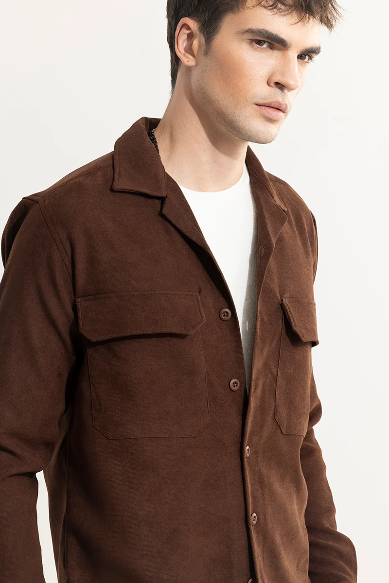 Chenille Brown Overshirt 5 Chenille Brown Overshirt