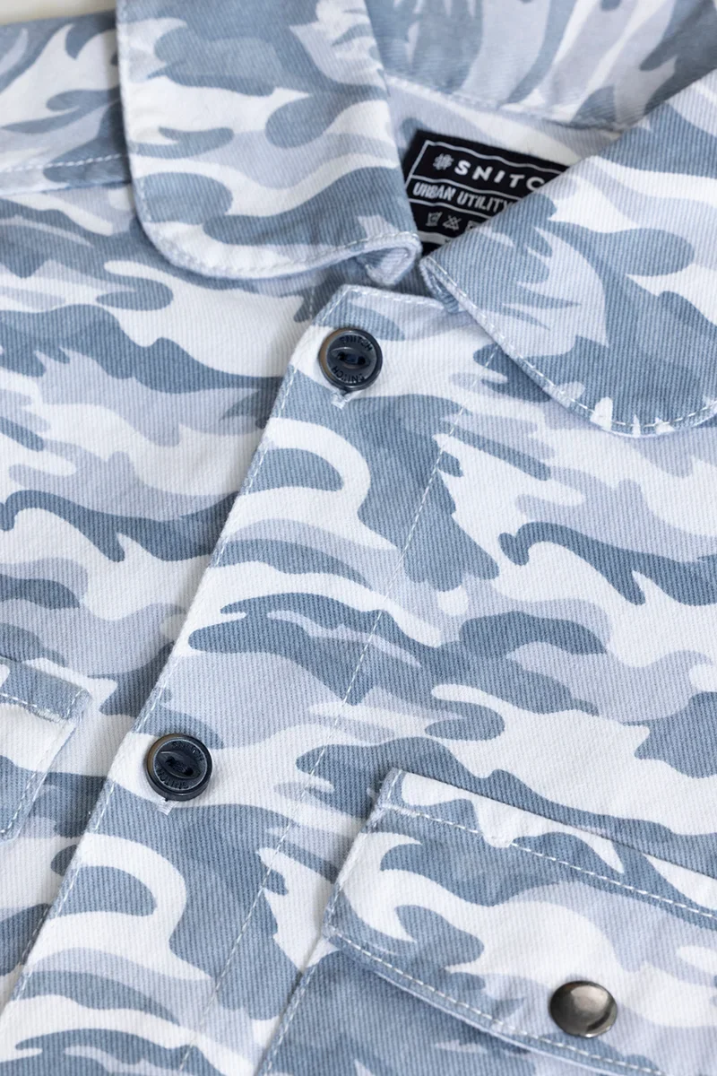 Cryptic Print Blue Overshirt 2 Cryptic Print Blue Overshirt