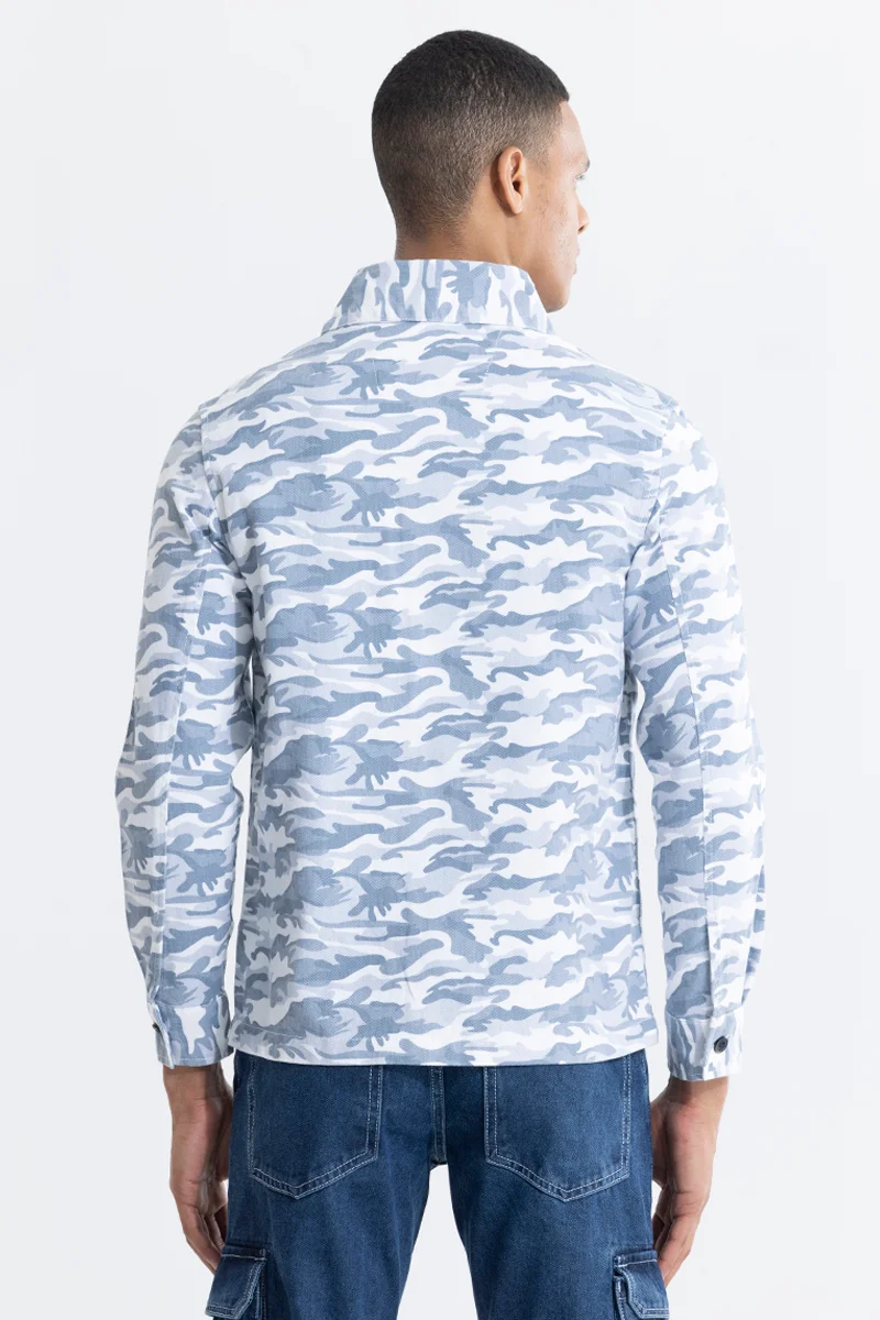 Cryptic Print Blue Overshirt 6 Cryptic Print Blue Overshirt