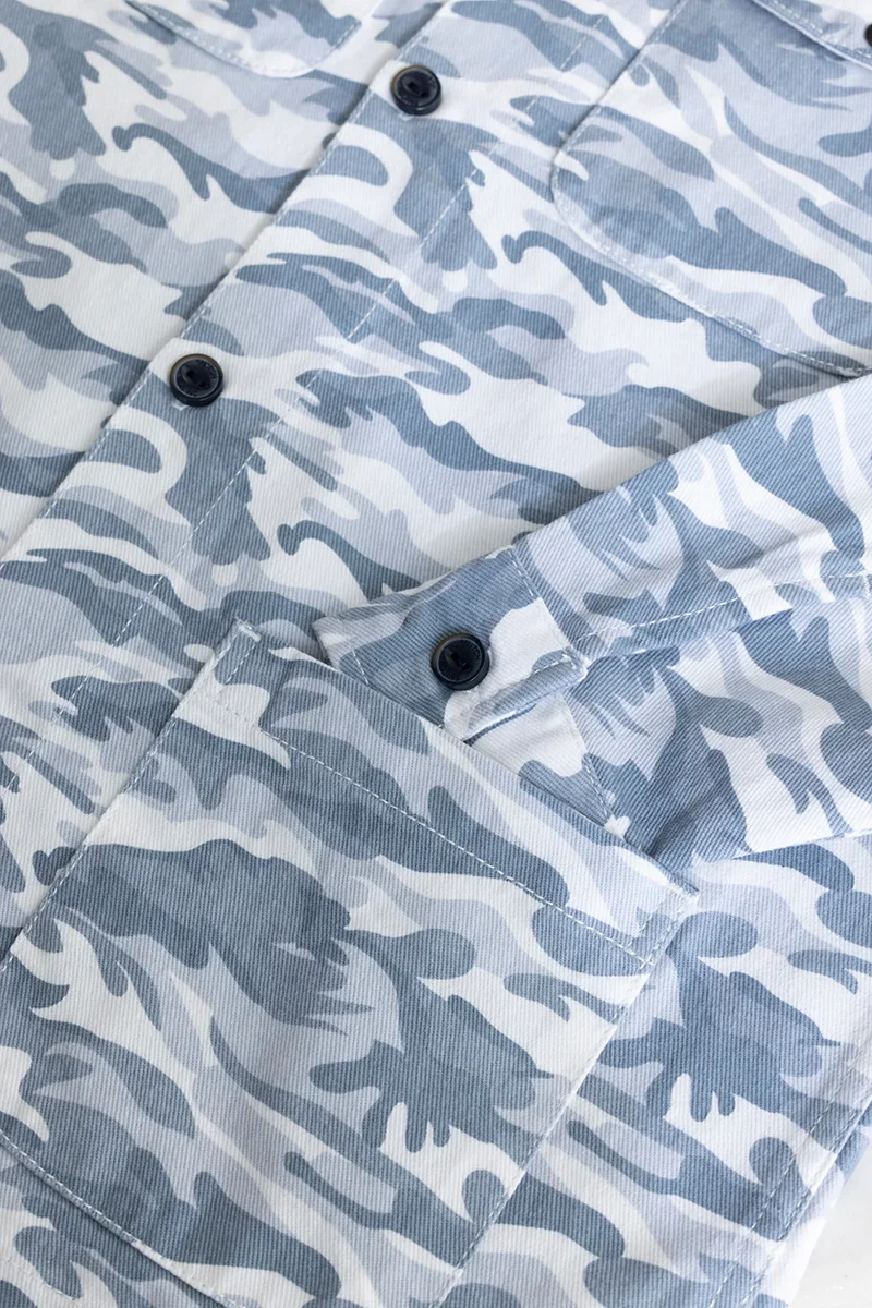 Cryptic Print Blue Overshirt 7 Cryptic Print Blue Overshirt