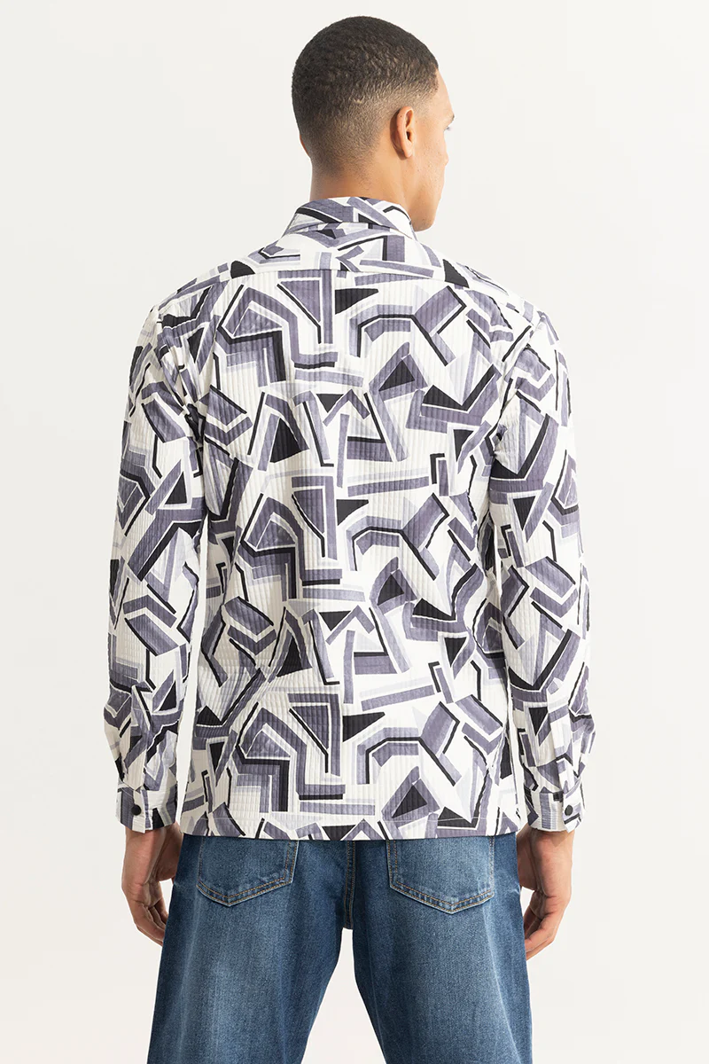 Artistic Monochrome White Overshirt 7 Artistic Monochrome White Overshirt