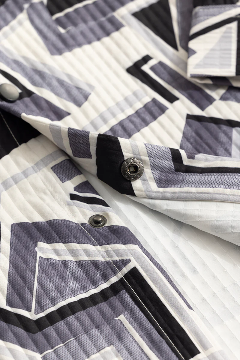 Artistic Monochrome White Overshirt 9 Artistic Monochrome White Overshirt