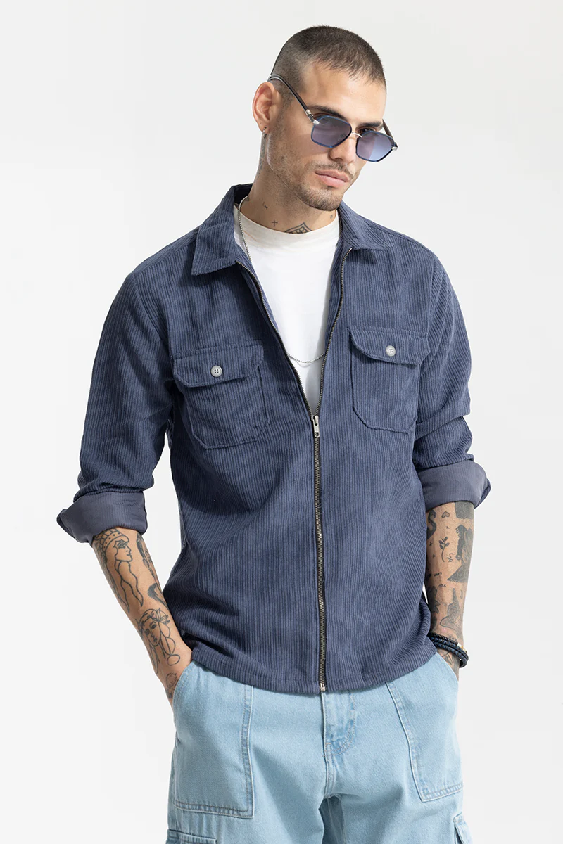 Ribcord Navy Corduroy Overshirt