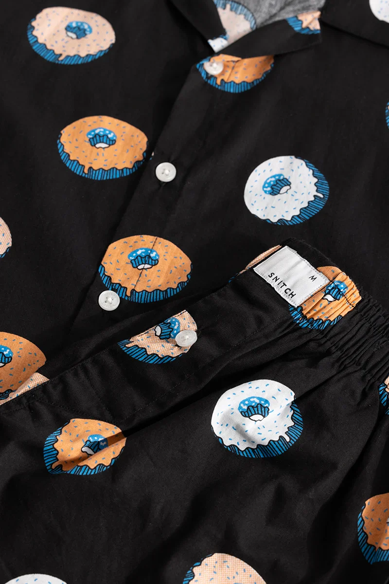 Donutonic Black Printed Co-ords 2 Donutonic Black Printed Co-ords