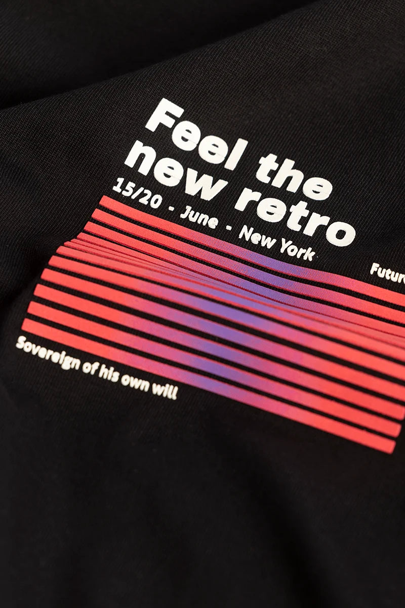 Home 252 Zenlounge Black Graphic Oversized T-shirt